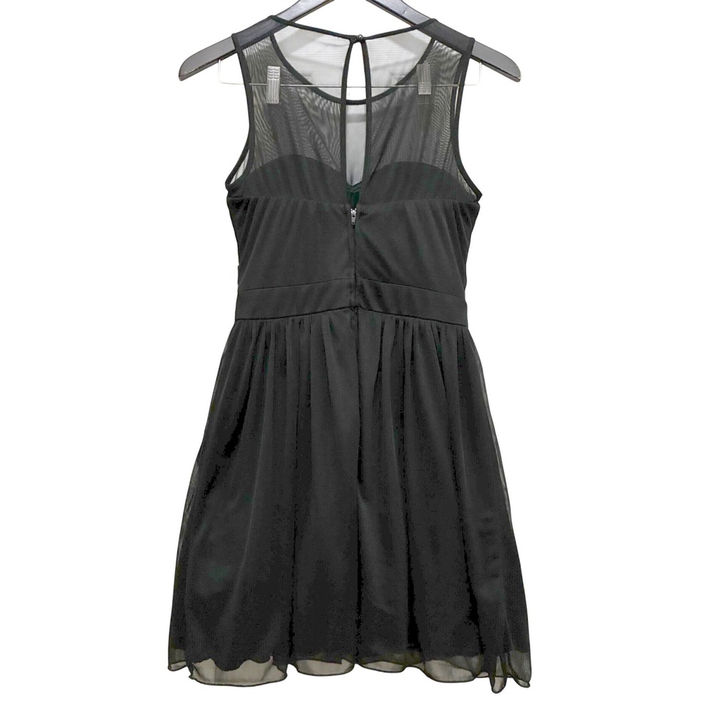 Speechless Mini Dress Black Mesh Pearl Waist Size 5 Cocktail Graduation Hoco - Picture 2 of 14